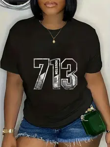 100% Cotton Casual Tshirt Houston Texas 713 Area Code Pride Vintage T-Shirt