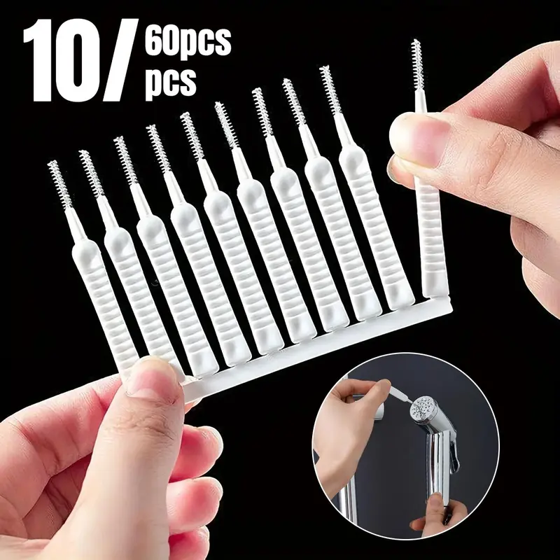 Shower Head Cleaning Brush, 10/60pcs Shower Head Cleaning Brush, Bathroom Cleaning Tool, Household Cleaning Tool, Home Care Supplies, Brushes for Shower Heads, House Cleaning Tools
