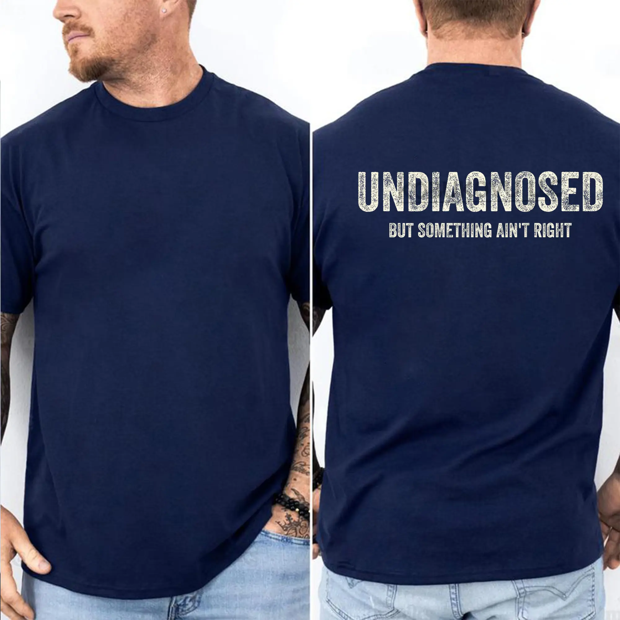 Undiagnosed But Something Ain't Right Shirt, Funny Saying T-Shirt, Sarcastic Humor Tee, Back Print Graphic Shirt, Adult Humor Apparel, Funny Quote T-Shirt, Retro Meme Graphic Tee, Everyday Chaos Shirt, Funny Mentality Quote Tee