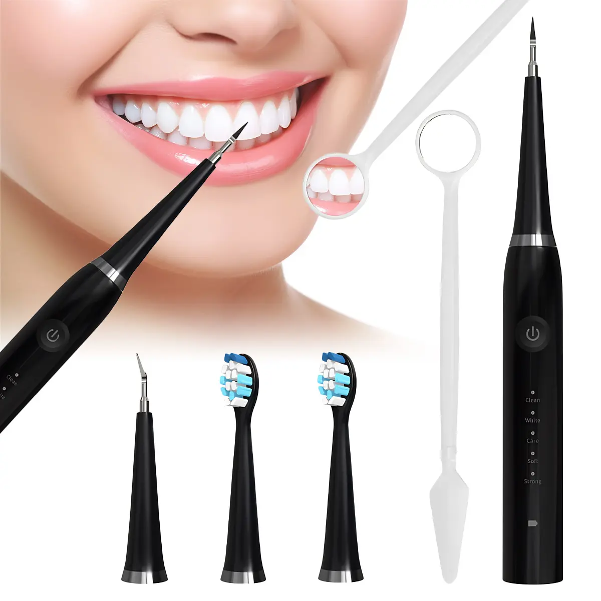 #SummerVibes Plaque Remover for Teeth - Ultrasonic Cleaner - Teeth Cleaning Kit for Tartar and Stains - Suitable for Women and Men