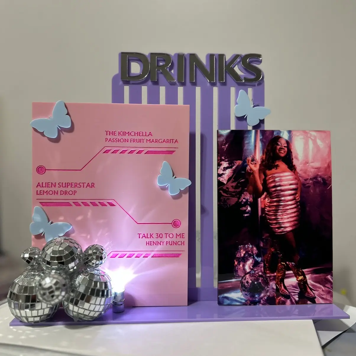 Luxury Centerpiece Custom Drink Bar Sign birthday, wedding, party, BabyShower decorations Decoration