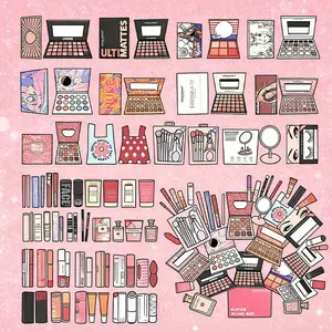 Chrome Shimmer Palette soft  silver  rose [Valentine's Day] Katie Limited 25pcs Blind Box! Beginner-Friendly Pink Makeup Set – Full-Color Eyeshadow, Thoughtful Gift for Girlfriend, Mom, Halloween, Black Friday & Birthdays!