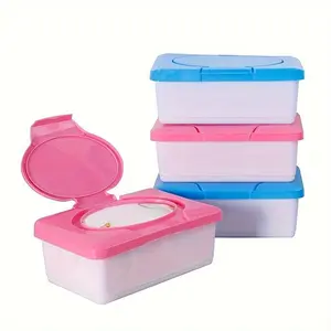 Wet Tissue Storage Box, 1 Count Wipes Dispenser Case, Baby Wipes Storage Case with Lid, Plastic Wipes Holder for Bathroom Living Room Bedroom, Bathroom Organizing Accessories