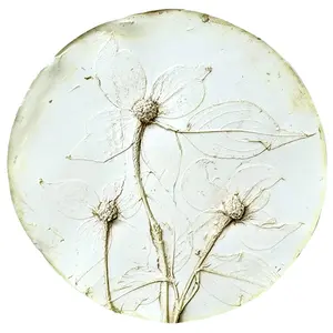 Plaster Botanical Bas Relief Artwork Decor Poster Hanging Ornaments Wall Artistic Decoration