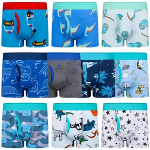 10-Pack Boys' Boxer Briefs – 100% Cotton Toddler Underwear, Soft & Breathable with Dinosaur Prints, Sizes 3T-10Y