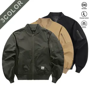 Bomber Jackets Men's Lightweight  – Casual Utility Flight Coats with Ribbed Knit Cuffs  3 Color