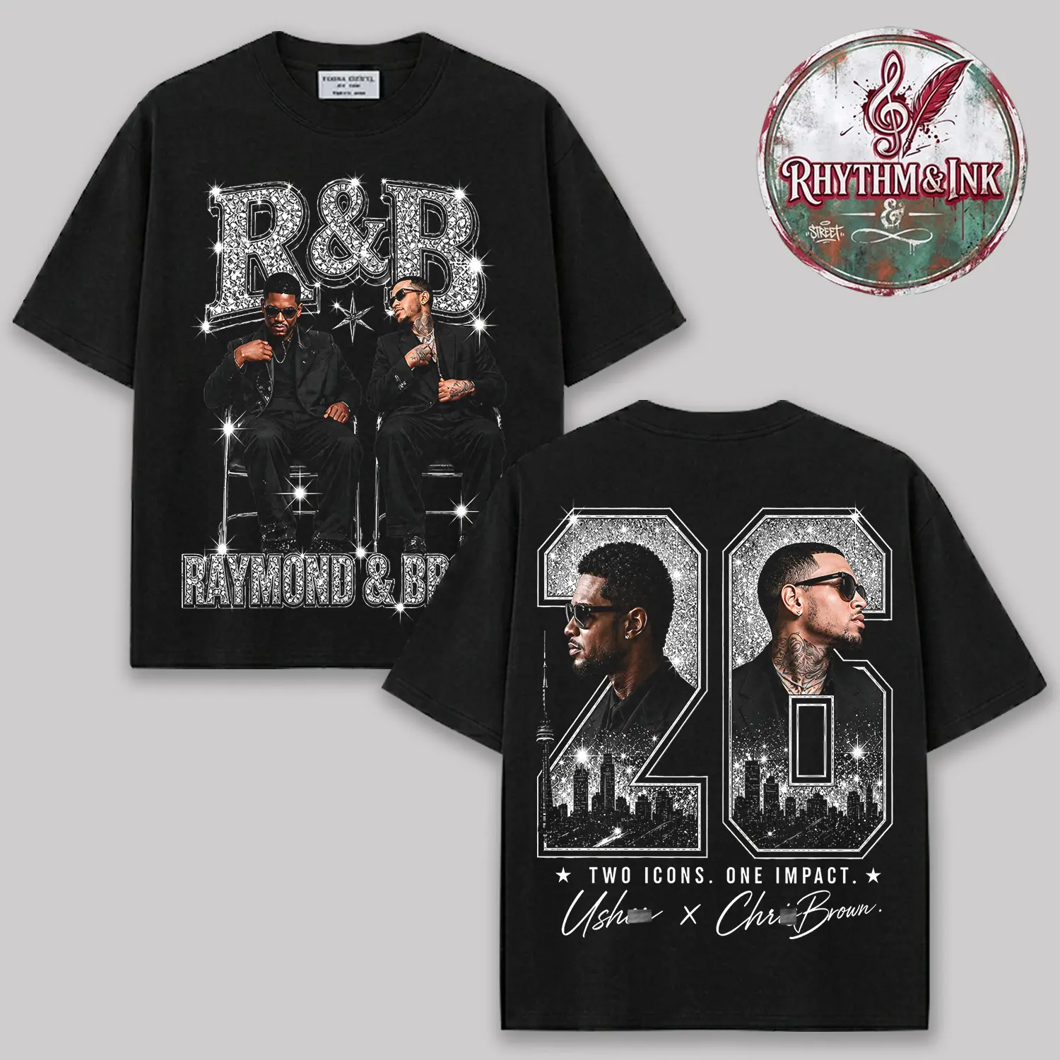 The R&B Tour 2026 Concert Merch : Raymond & Brown Premium Cotton T-Shirt, R&B Music Duo Graphic Tee, Urban Hip Hop Soul Streetwear Shirt, Concert Tour Merch, Gift for R&B Fans, Vintage Music Tee