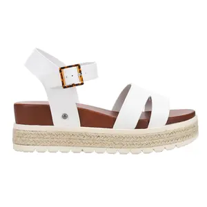 MIA Womens Evana Platform Espadrille Casual Sandals Casual Mid Heel 2-3" - White