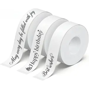 Continuous Label Tape Self-Adhesive Thermal Labels Refill Paper Roll for Label Maker 14mm 7m White for Home Kitchen Office Storage Kid School