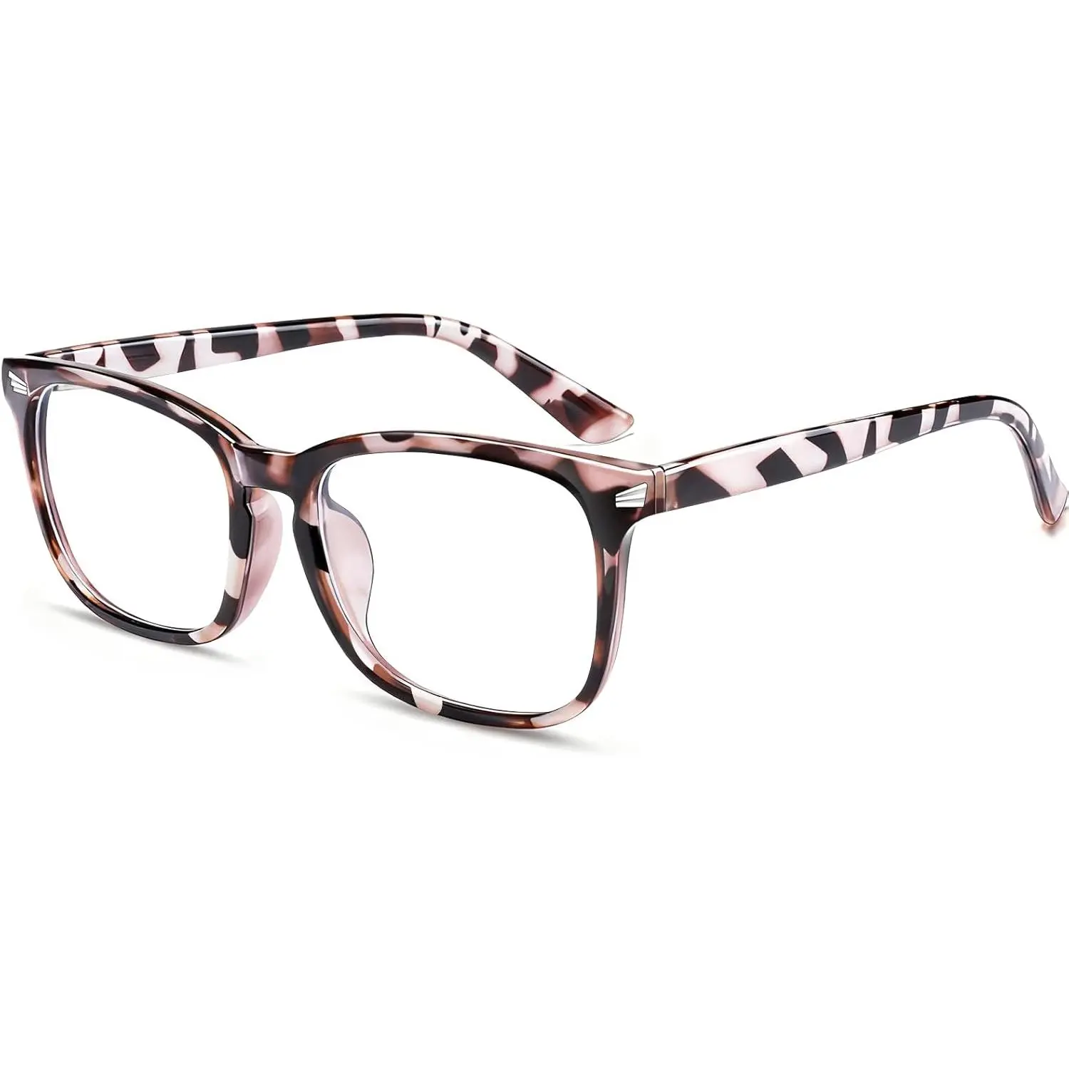 Unisex Blue Light Blocking Glasses - Square Leopard Print Lightweight Polycarbonate Frame, UV400 UV Protection Resin Lens, Anti-Eyestrain for Adult Computer Use, Reduce Chromatic Aberrations, Restore True Colors (8)