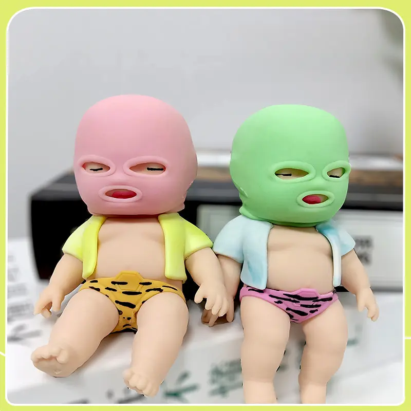 Brown bandit doll (pink hat + yellow clothes)