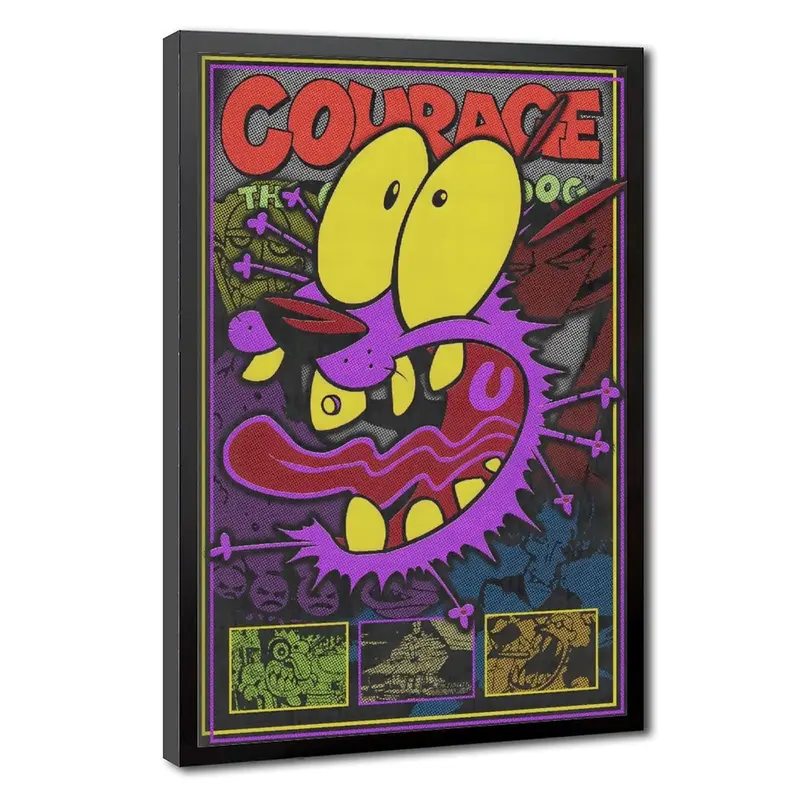 Frameless Courage the Cowardly Dog Poster - Cartoon Network Character Art, Green Minimalist Horror Graphic Print, Aesthetic Wall Decor, Fine Matte Paper, Long-Lasting, Multi-Size (8x12in/12x18in/30x45cm), Cool Unique Room Decor Accessory, Bedroom Gift