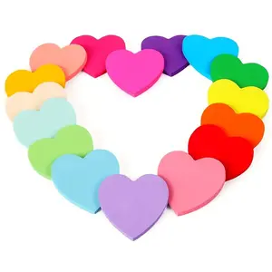 16pcs Heart Shape Self Sticky Post Notes, Cute Memo Pads Self-Sticky Note Pads, Bright Colorful Creative Sticky Notes for Notebooks Bible Study School Office Supplies 2.75 x 2.75 Inch 30pcs/Pad 480 Sheets Self Adhesive Stickers