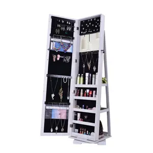 cabinet with full-length mirror storage:  swivel and LED lights Standing storage flower pot rack with rear 5-tier storage shelf Lockable  cabinet organizer Large storage capacity, perfect for home, office Gift Smooth Velvet Wood Wooden moroccanhumidor