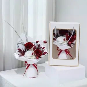 DAMOR Preserved Flowers Bouquet, Long Lasting Real Roses, Valentine, Mother Day, Anniversary, Birthday Gifts for Women, Flowers for Delivery Prime, Low Maintenance, Gift Box and Vase Arrangement