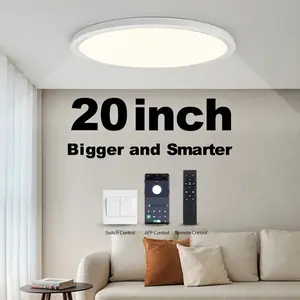 Premiere Lamps 0.9 Inch Ultra-thin Smart LED Ceiling Light Pendant Remote Control