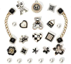 Sparkle Rhinestone Shoe Charms | Bling Crystal Chains & DIY Decoration Accessories for Girls Clog Sandals & Party