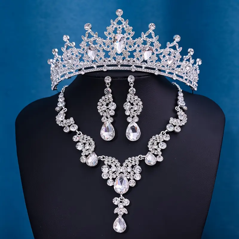 3-Piece Bridal Tiara and Jewelry Set - Fashionable  display picture 2