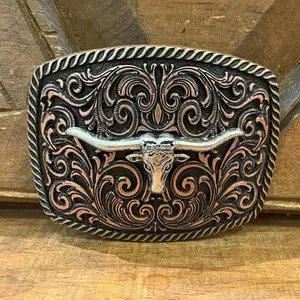 Bull Belt Buckle  copper bronze-  Fashion Accessory, Adjustable Design, Versatile Use, Ideal for Everyday Wear