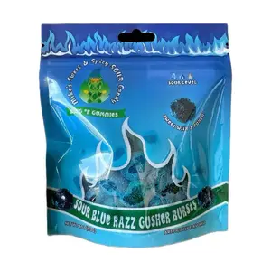 Sour Blue Razz Gusher Bursts Gummy Candies 8 oz 2 4oz Packs Snack