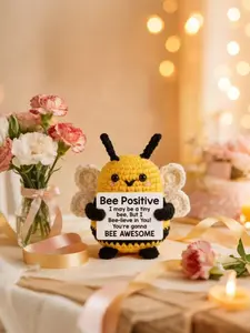 Handmade Bee Decorative Doll, Perfect for Living Room & Bedroom, Creative Positive Energy Gift Card, Ideal Birthday Present for Mom