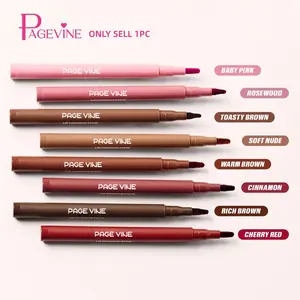 1PC PAGE VINE Lip Contour Stain Pen, 8 Colors Available Matte Lip Liner, Long Lasting Buildable Lip Tint, Waterproof Natural Lip Makeup, LipContour, LipStain, MatteLipLiner, DailyLipMakeup