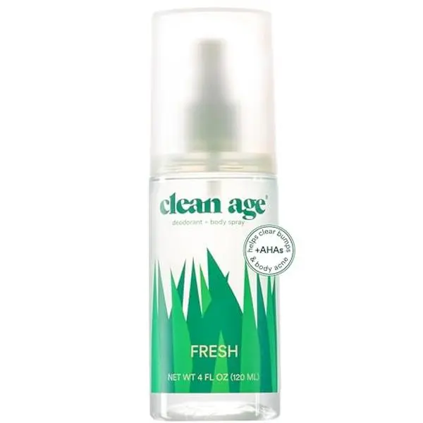 Clean Age - Aluminum Free Deodorant & Body Spray for Whole Body - Fresh 4oz - Clean Deodorant and Body Spray for Teen Boys and Girls - With AHA Fights Body Acne-Formula Specific Body Spray for Teens