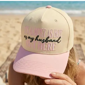 It’s Almost As Hot As My Husband Out Here Trucker Hat - Funny Quote Two Tone Cap, Sarcastic Wife Hat, Summer Vacation Hat