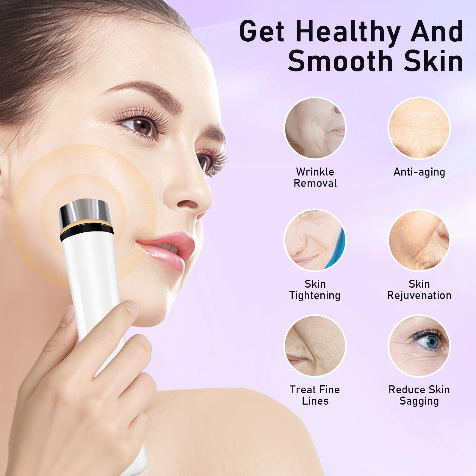 Face Lift Device - Spa-Grade Korean Skin Care Facial Massager, LED Light Therapy for Wrinkles, Skin Tightening & Firming Beauty Device (White)
