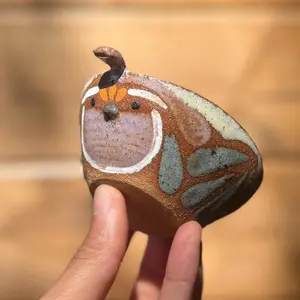 Hand thrown, hand painted sculpted clay Quail trinket tray | jewelry, ring, teabag, mini spoon holder | one of a kind ceramic pottery art