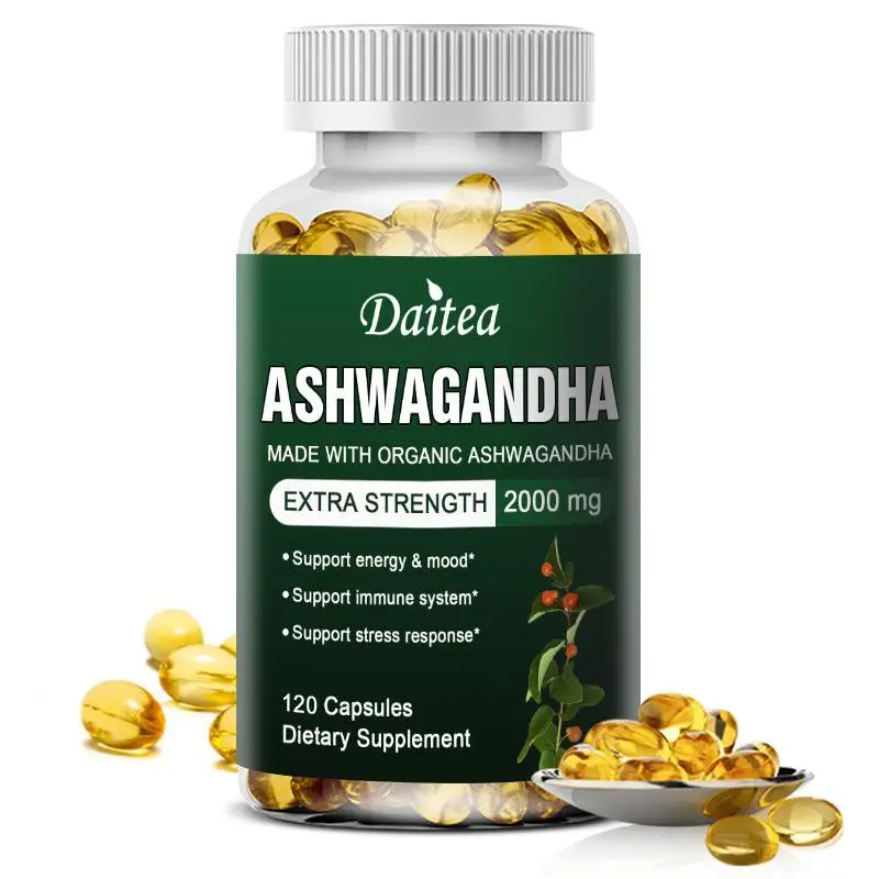 Daitea Ashwagandha Health Supplement,Support Energy Level, Support Mood Relaxation,120 Capsules