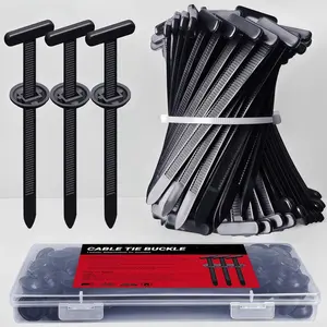 Upgrade Cable Tie Buckle Nylon Universal Heavy Duty Self Lock, Car Zipper Clip, Super Durable Button Zipper Retainer for Car Repair Office, Workshop and Shelves (30Pcs)