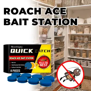 The Sniper for Roach-Effective Roach Bait-Roach Ace Station, Roach Pest Control Strips，For Kitchen & Bathroom &Dedroom , With Gel to Reduce