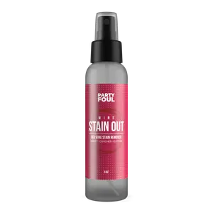 Party Foul Wine Stain Out Spray - Plant Based Red Wine Stain Remover for Clothes, Carpets, & Couches - Stain Remover Spray for Coffee, Tea, & Sports Drinks Stains - Unscented - 3 oz
