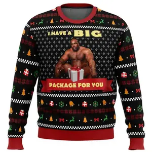 I Have A Big Package For You Ugly Christmas Sweater �C Funny Holiday Gift-Themed Sweatshirt for Men and Women, Hilarious Naughty Xmas Jumper with Festive Print, Perfect for Parties and Gag Gifts!