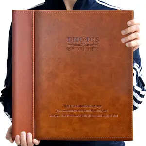 Self-Adhesive Photo Album with Laminated Magnetic Cover, Large Artificial Leather Exterior, Handcrafted Design, Holds 40 Pages for 3X5, 4X6, 5X7, 6X8, 8X10 Photos, Suitable for Family Albums and Wedding Albums