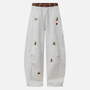 Aelfric Eden Dachshund Double Waist Baggy Barrel Sweatpants High Waist Balloon Barrel Silhouette  Adjustable Ankle Drawstring Soft Fabric Cute Casual Streetwear Unisex Bottoms