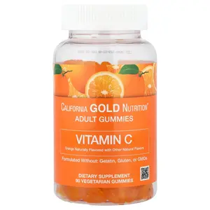 California Gold Nutrition Vitamin C Gummies with Vitamin A from 100% Beta-Carotene, Orange, 90 Vegetarian Gummies