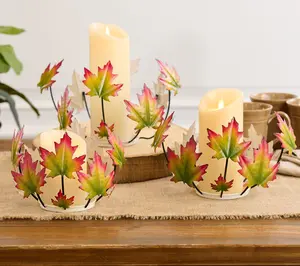 Set of 3 Harvest Leaves Metal Sphere Holders by Valerie