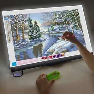 A2 LED Light Pad for Artists ，Acrylic Drawing Board with USB，3-Level Adjustable Brightness, ， Multi-Use for Diamond Painting, Embroidery & Sketching | Portable Design with Colorful Pencils Included Digital Graphic Tablet Tablet Pc diamond painting