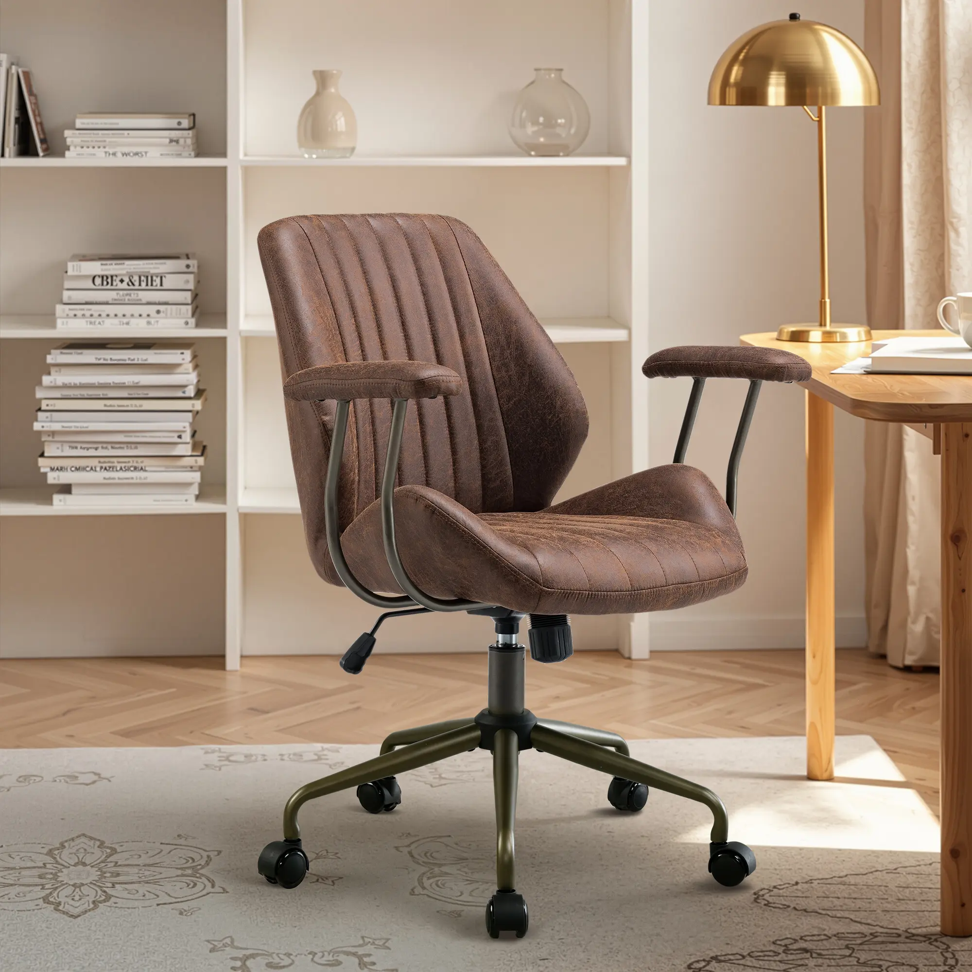 Mid Back Suede Dark Brown