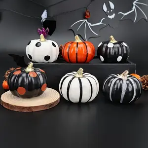 6Pcs Thanksgiving Day Pumpkin Decorations, Realistic Foam Pumpkins for Home Party Props, Autumn Halloween Decoration Supplies