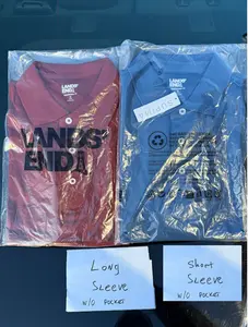 Lands' End Men's Medium Cotton Supima Polo Shirt – 2 Pack – Long, Short Sleeve Casual Top