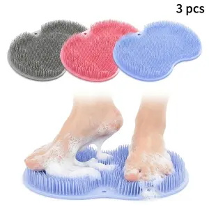 3 PCS Shower Foot Scrub Mat with Strong Suction Cups, Lazy No-Bend Foot Exfoliator & Massager Pad, Anti-Slip Bathroom Home Spa Foot Care Hack for Dead Skin & Callus Removal