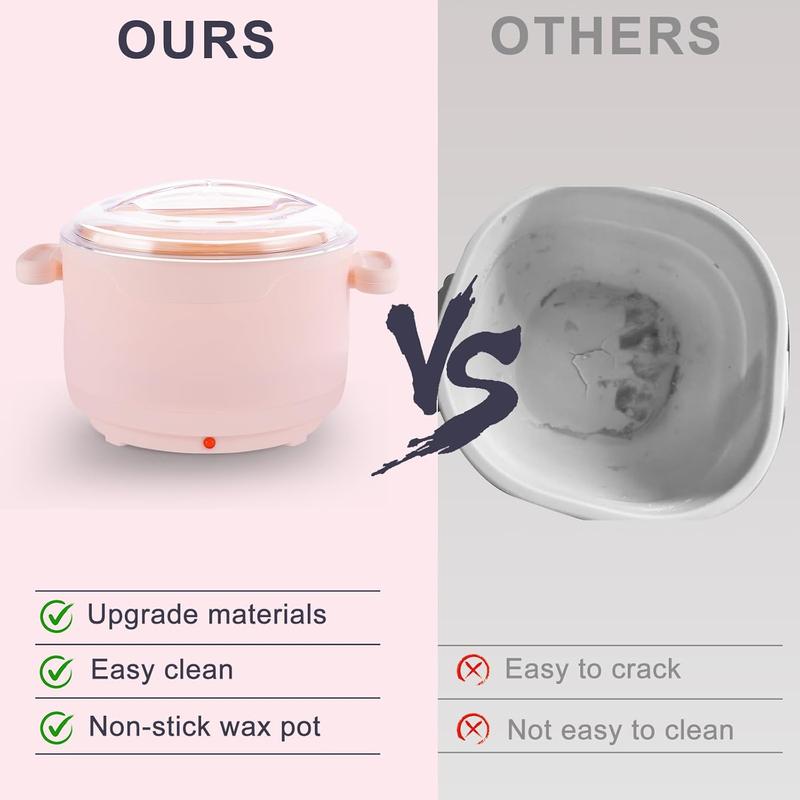 Waxing Kit for Women and Men, Home Wax Warmer with 3 Pack Hard Wax Beads, Hot Wax Hair Removal Paraffin Warm Crème Wax Melter for Brazilian Body Underarm Bikini Chest Legs Face Brows Upper Lips Eyebrow Sideburn Nose Ear Hair Removal Kit