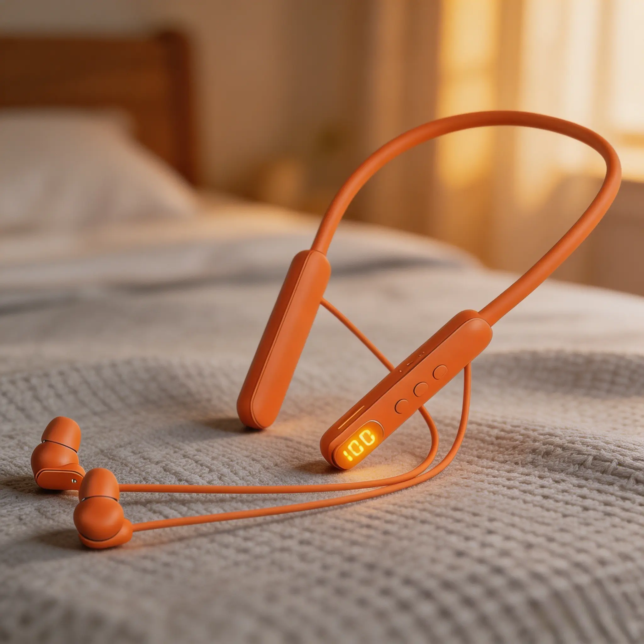 Chargeable Wireless Neckband Bluetooth Headset, Silicone-Built, 48H Playtime, Magnetic Earbuds, IPX4 Waterproof, Low Latency, Sound Isolation, Type-C Jack, MP3 Card Compatibility, Stable Connection for Phones, Tablets & Sports Daily Use, Audio, Electronic