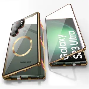 Transparent Metal Frame Anti-Drop Protective Phone Case, Fits Samsung Galaxy S25 Ultra S24 Ultra S23 Ultra S22 Ultra, Durable Protection