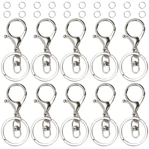 30Pcs/Set Lobster Claw Clasps Keychain with 100 Open Jump Ring for Jewelry Making,Metal Lobster Clasp Swivel Trigger Clips with Swivel Clasps Hook Clips Flat Split Keychain Ring,Christmas Gifts,Hand Tools Kits
