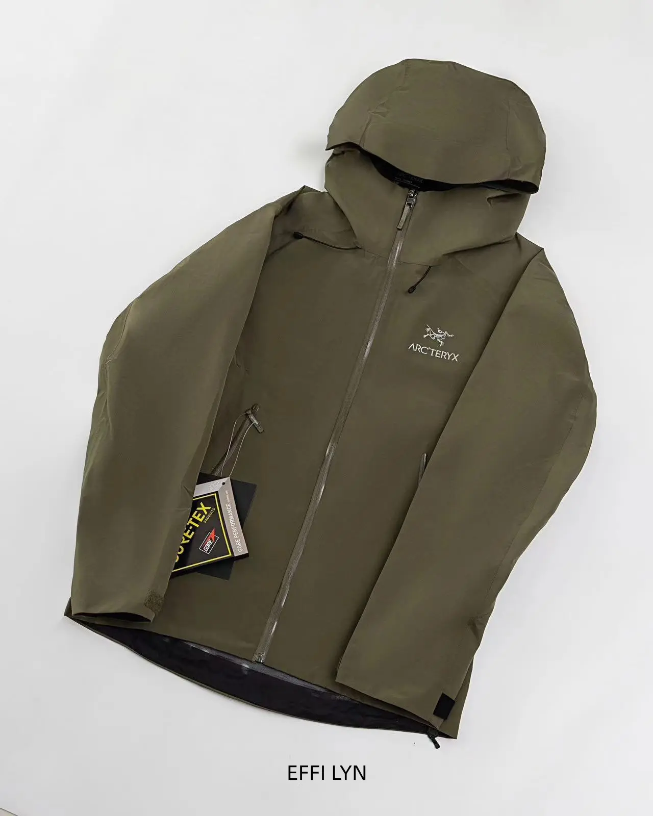 Muted Olive Zip-Front Hooded Rain Jacket for Sports Collectibles Enthusiasts - Clean Look, Weather Protection, Sturdy Craftsmanship, Functional Side Pockets for Hikes, Camp Trips