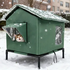 Outdoor Waterproof Cat House, Detachable Height-Increasing Design, Foldable Winter Stray Cat Bed & Pet Bed, Ideal for Outdoor Use